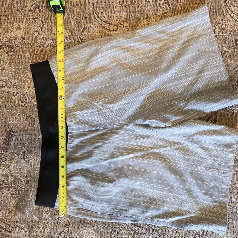 Gray and Black Striped Shorts